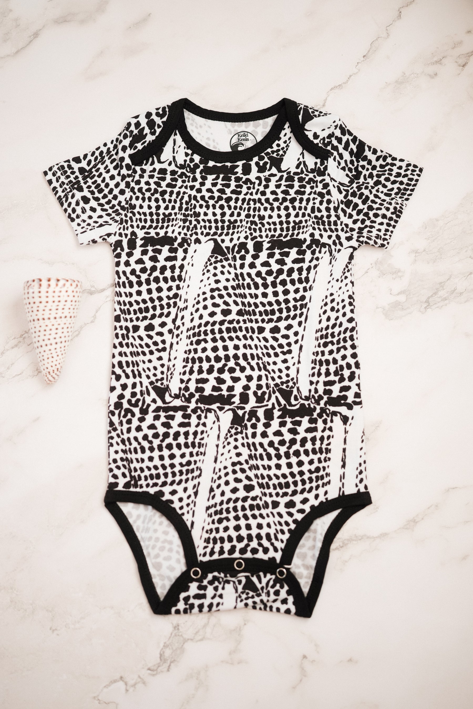 Leopard cone shell onesie